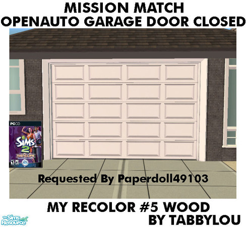 Sims 2 — TL - MM OpenAutoGarageDoorClosed Recolor05Wd by TabbyLou — My Recolor #5 Wood Recolor of the Night Life EP,