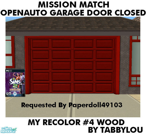 Sims 2 — TL - MM OpenAutoGarageDoorClosed Recolor04Wd by TabbyLou — My Recolor #4 Wood Recolor of the Night Life EP,
