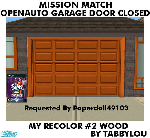 Sims 2 — TL - MM OpenAutoGarageDoorClosed Recolor02Wd by TabbyLou — My Recolor #2 Wood Recolor of the Night Life EP,