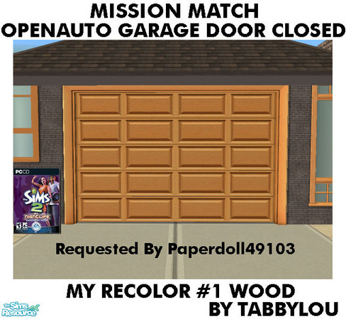 Sims 2 — TL - MM OpenAutoGarageDoorClosed Recolor01Wd by TabbyLou — My Recolor #1 Wood Recolor of the Night Life EP,