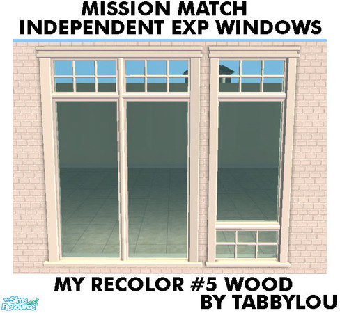 Sims 2 — TL - MM Ind Exp Windows Recolor05Wd by TabbyLou — My Recolor #5 Wood recolor of the Independent Expressions