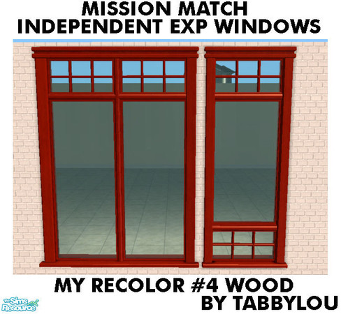 Sims 2 — TL - MM Ind Exp Windows Recolor04Wd by TabbyLou — My Recolor #4 Wood recolor of the Independent Expressions