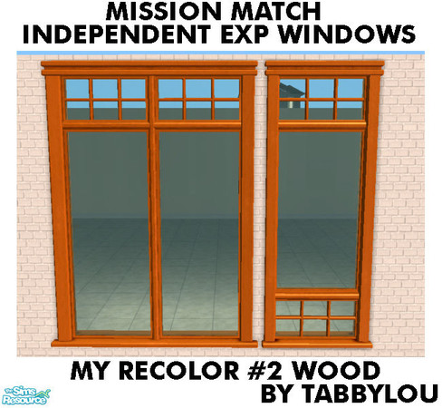 Sims 2 — TL - MM Ind Exp Windows Recolor02Wd by TabbyLou — My Recolor #2 Wood recolor of the Independent Expressions