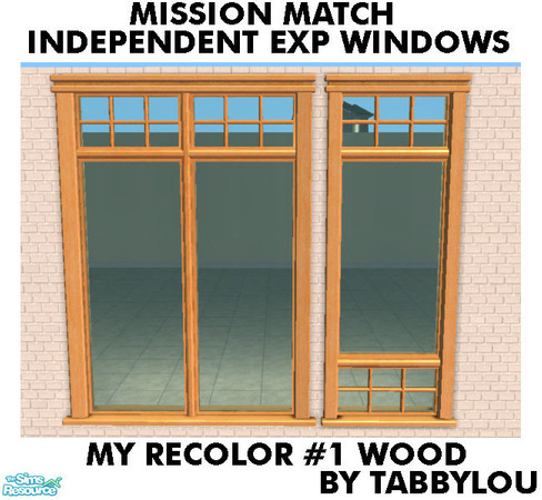 Sims 2 — TL - MM Ind Exp Windows Recolor01Wd by TabbyLou — My Recolor #1 Wood recolor of the Independent Expressions