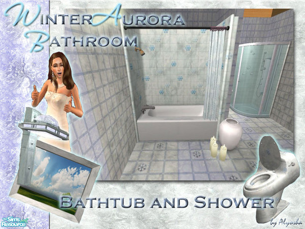 Sims 2 — Winter Aurora Bathroom Superset! - Bath Tub by Alyosha — A Part of my Winter Aurora Bathroom Superset! Enjoy!