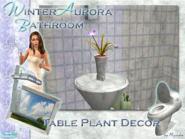 Sims 2 — Winter Aurora Bathroom Superset! - Table Decorative Plant by Alyosha — A Part of my Winter Aurora Bathroom