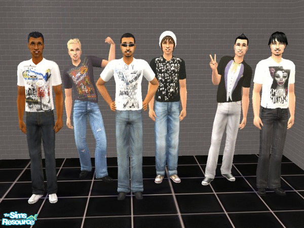 Sims 2 — Give Me a Tee!!! by cinderellimouse — A set of 6 cool t-shirt designs from TOPMAN for your sims. Your sim guys