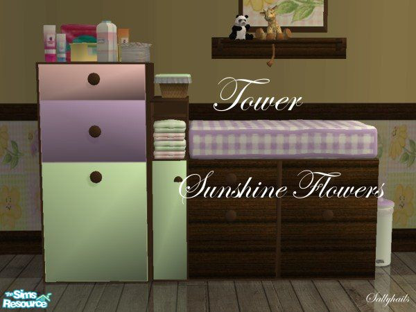 Sims 2 — Sunshine Flowers Kids Set - Nursery - Tower by sallyhails — Recolour of sims2sisters wonderful Rebecca Nursery