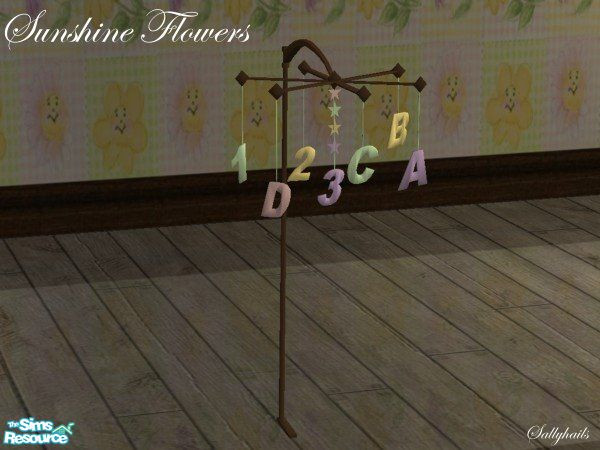 Sims 2 — Sunshine Flowers Kids Set - Nursery - Crib Mobile by sallyhails — Recolour of sims2sisters wonderful Rebecca