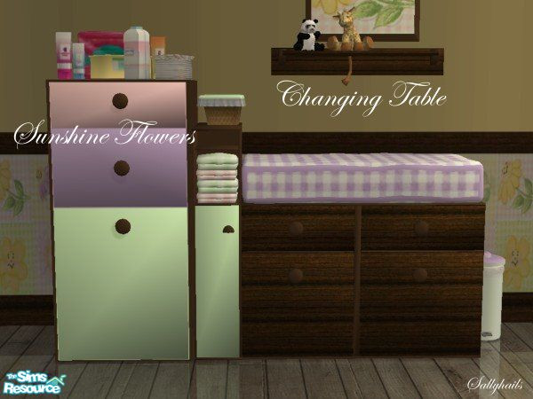 Sims 2 — Sunshine Flowers Kids Set - Nursery - Changing Table by sallyhails — Recolour of sims2sisters wonderful Rebecca