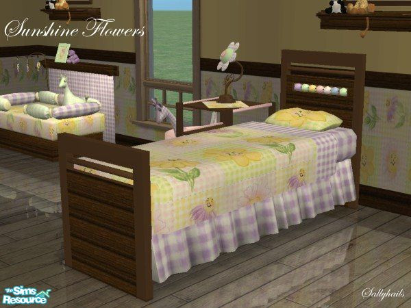 Sims 2 — Sunshine Flowers Kids Set - Nursery - Single Bed by sallyhails — Recolour of sims2sisters wonderful Rebecca