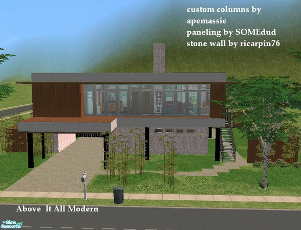 Sims 2 — Above It All Modern by millyana — Built on a mountain slope (the lot is flat though) Above It All takes it one