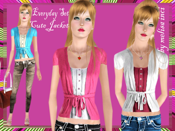 Sims 3 — Everyday set Cute  Jacket by melisa_inci — Cute Jacket by melisa inci Everyday-Formal 3 Recolorable Part Young