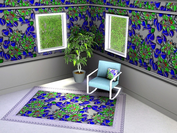 Sims 3 — marcorse_glass daisies pattern by marcorse — A design of stained glass daisies in a large repeat pattern. I wish