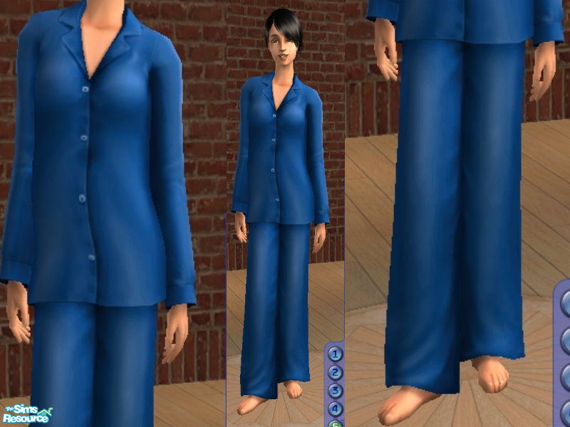 The Sims Resource - Blue silk PJs