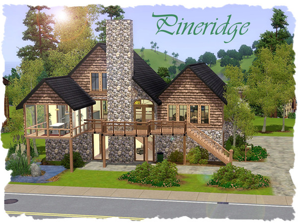 Sims 3 — Pineridge by elena99e2 — A lovely lake house with a second floor entry for any size family! First Floor: Master