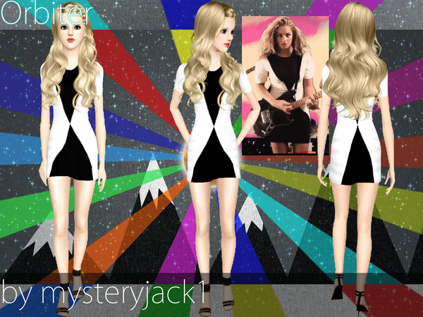Sims 3 — Orbiter by mysteryjack1 — A funky dress inspired by the video for Alice Gold's song, Orbiter :)