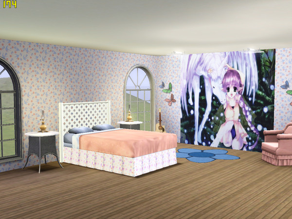 Sims 3 — Unicorn Anime by Rennara — This is a 3 piece mural and can be found under the wall sets category.