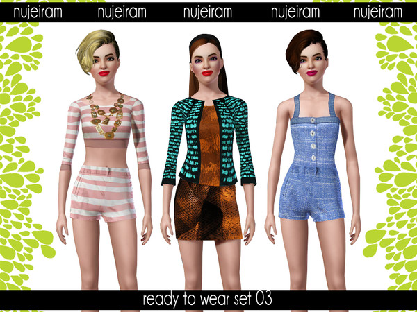 Sims 3 — Nujeiram Ready To Wear Set 03 by nujeiram — This is a cute cruise ready to wear set made of tweed jacket, high