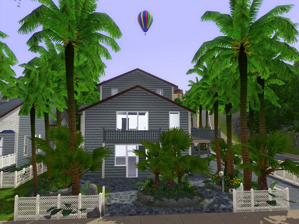Sims 3 — Raggio del Sole by happyyasu092 — Oceanfront, three-story house. It includes a combined living/dining area,