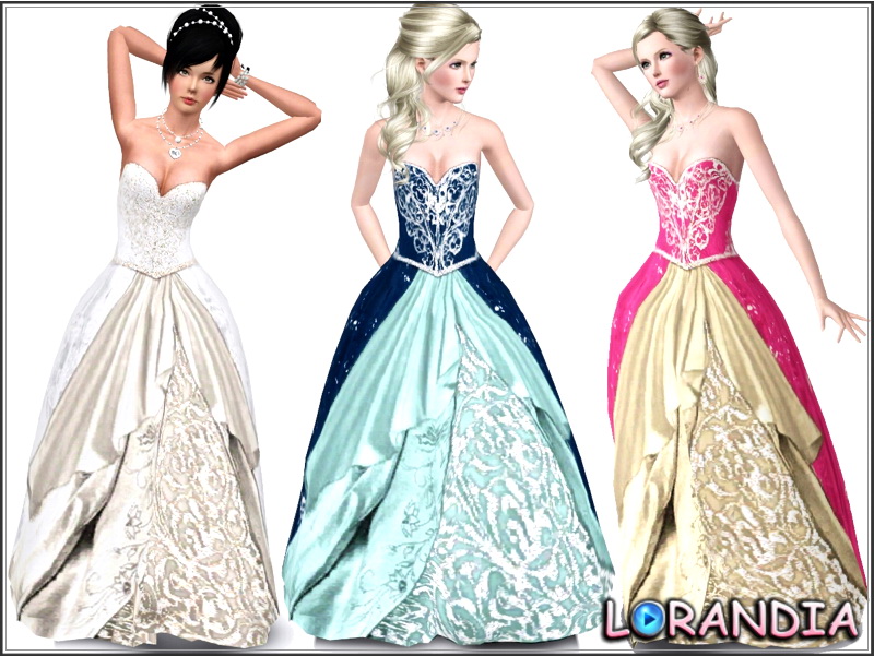 The Sims Resource - Glamorous Gown - Wedding dress included