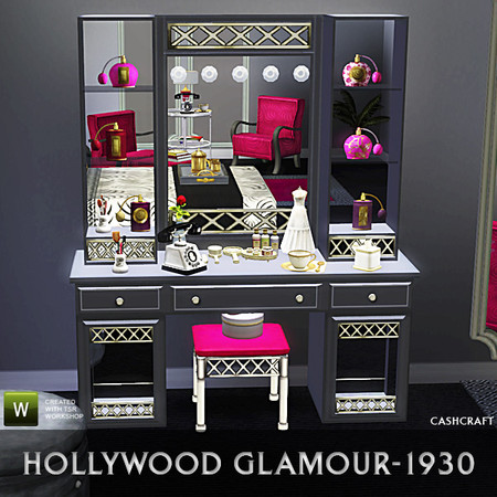 Sims 3 — Hollywood Glamour Vanity by Cashcraft — It's the perfect Hollywood vanity table, expert lighting for a flawless