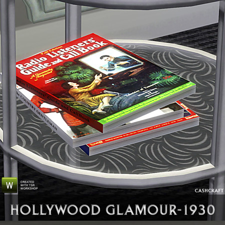 Sims 3 — Hollywood Radio Magazines by Cashcraft — A collection of vintage magazines--clutter. Images, Public Domain.