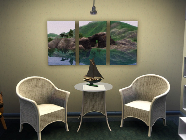 Sims 3 — Hidden Springs Tryptic Canvas by spitzmagic — Hidden Springs Tryptic Canvas Style in game screen.