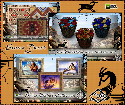 Sims 3 — Sioux Decor Mini Set by Devirose — And here's another fantastic set of ethnic decorations,inspired by Native