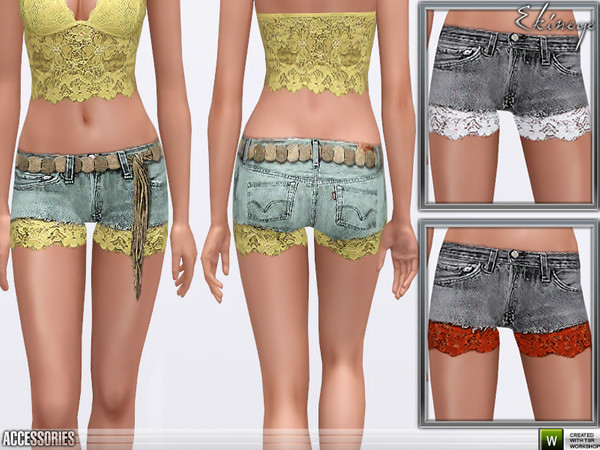 Sims 3 — Lace Short Leggings - S69 by ekinege — Teen - Y.Adult - Adult - Elder.