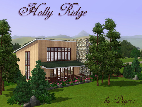 Sims 3 — Holly Ridge by Degera — Inspired by the forests of Hidden Springs, this modern home features four bedrooms,
