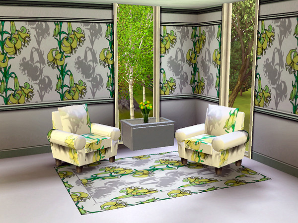 Sims 3 — marcorse_tigerlilies pattern by marcorse — Stalks of yellow tigers lilies throw a shadow across this vertical