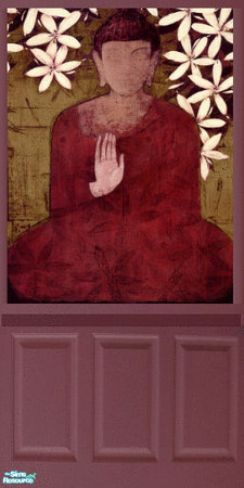 Sims 2 — Buddah paneling by mmbunny — Luxurious colors and a peaceful image of Buddah to adorn sim walls!