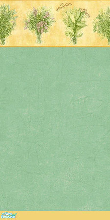 Sims 2 — green herbal wall by mmbunny — stucco green wall with herbal border -will be in \"poured section\"