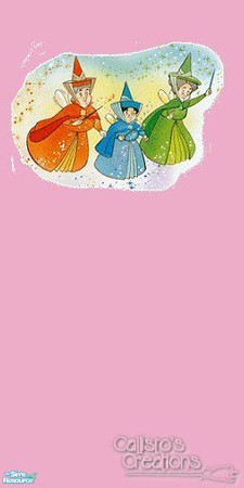 Sims 2 — Calli\'s Aurora Wall 2 by Callisto149 — A pretty pink wall featuring Flora, Fauna, and Merriweather for the