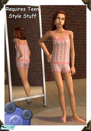 Sims 2 — Summer PJs - 03 by Jron — Third in a set of four Summery PJs I did for a friend, using a mesh that comes in Teen