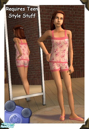 Sims 2 — Summer PJs - 01 by Jron — One in a set of four Summery PJs I did for a friend, using a mesh that comes in Teen