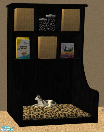Sims 2 — \"Little Cubby\" Pet Bed - Black Wood - Cat Version by kittyispretty69 — A cute and useful bed for