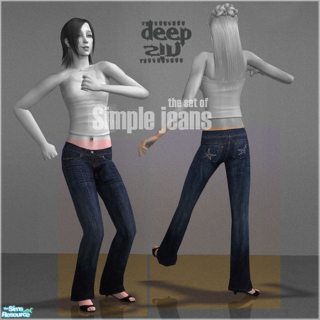 Sims 2 — Simple jeans set by +Deep_sin+ — Only serious denim. Please note me or thank me, if you liked :) 