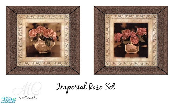 Sims 2 — Imperial Rose Set by mistresscris — These paintings can be found under \"The Meaning of Fruit\".