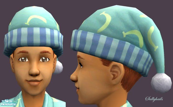 Sims 2 — Blue Bananas-Red Hair by sallyhails — Recolour of Maxis Cubbie Paws PJ\'s & matching Hats, this time using