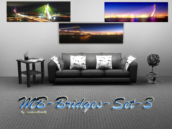 Sims 3 — MB-Bridges-Set-3 by matomibotaki — 3 different bridge paintings in a set, by matomibotaki.