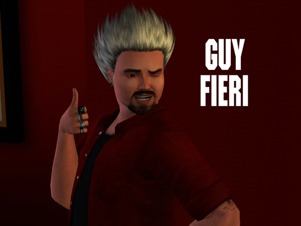 Sims 3 — Guy Fieri by reebmuse912 — A 'dynamite' Guy Fieri AM sim! Requires some free CC. Made using base game only.