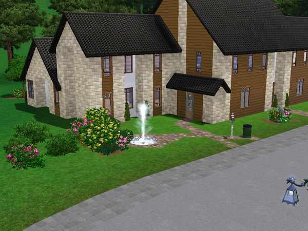 Sims 3 — Waterworks (UNFURNISHED) by cj45672 — This house with raised pool allows for the returning home sim to gaze upon