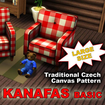 Sims 3 — Kanafas basic 2 colors large size by Dita_M2 — Traditional czech woven canvas pattern. Colored threads are
