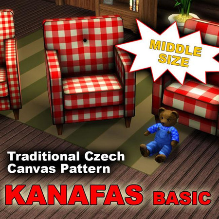 Sims 3 — Kanafas basic 2 colors middle size by Dita_M2 — Traditional czech woven canvas pattern. Colored threads are