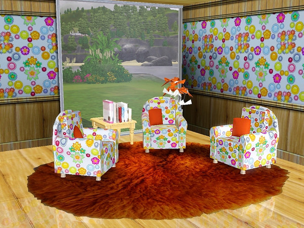 Sims 3 — marcorse_colour collage pattern by marcorse — A colourful collage of floral buttons and flower shapes for a