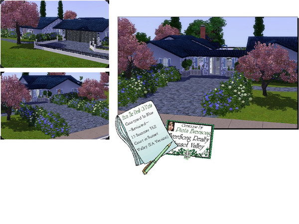 Sims 3 — Courtyard Revisited EA Only by PietaEversong — This sprawling courtyard style home is located at 15 Summer Hill