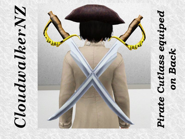 Sims 3 — Double Pirate Cutlass equiped on back. by CloudwalkerNZ2 — 