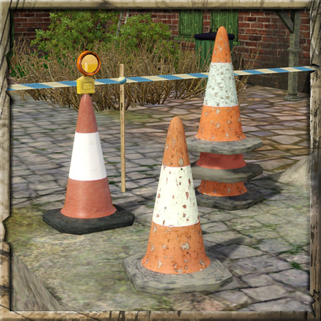 Sims 3 — Kickable Stackable Traffic Cone by Cyclonesue — Kick them, tidy them up, or just dump them all over the